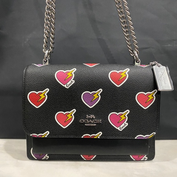 Coach Klare Crossbody Bag With Heart Bolt Print - Picture 9 of 13
